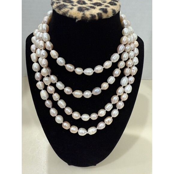 NEW Pink Purple Freshwater Pearl Necklace 32” Long NWT - Picture 14 of 14